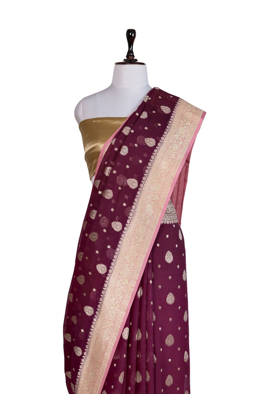 Mehroon Raag Saree