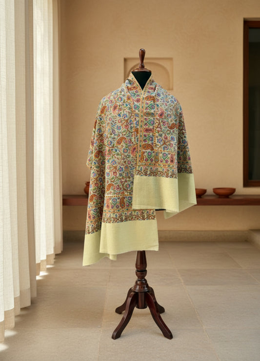 Sage Kashmiri Heritage Pashmina | Kalamkari & Kashida Fusion