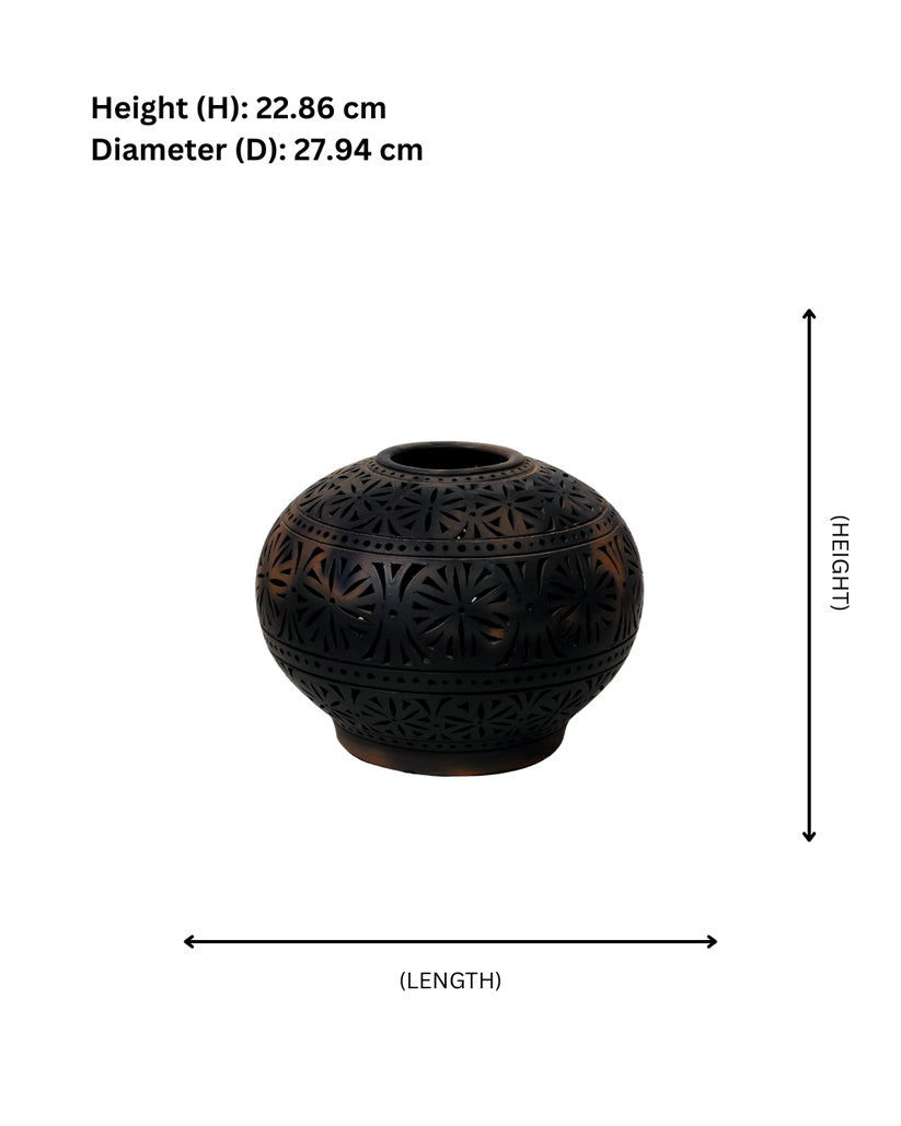 Bloom in Shadows Terracotta Vase – Handcrafted Home Décor