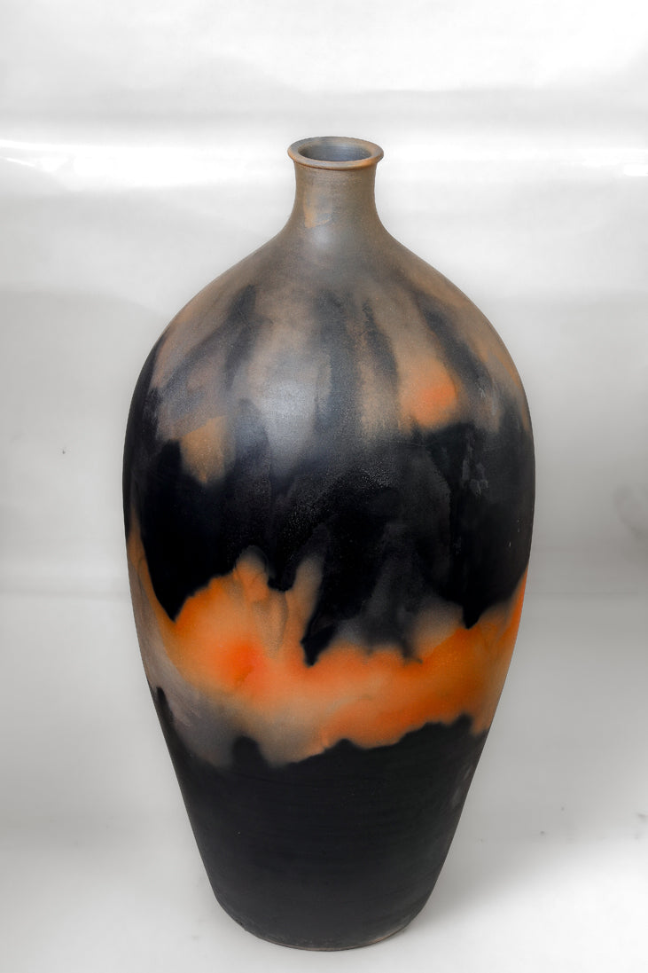 Midnight Ember Tall Terracotta Vase