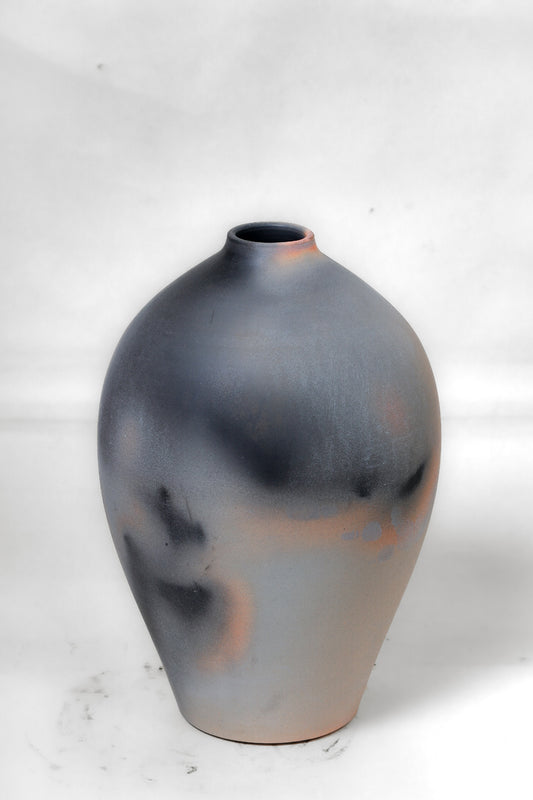 Smoke-Washed Minimalist Terracotta Vase