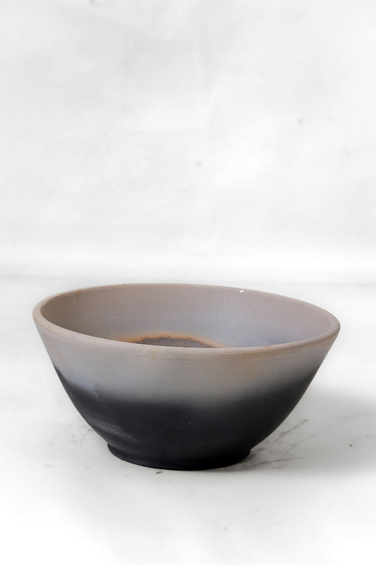 Gradient Fired Terracotta Bowl – Black & Smoke Finish