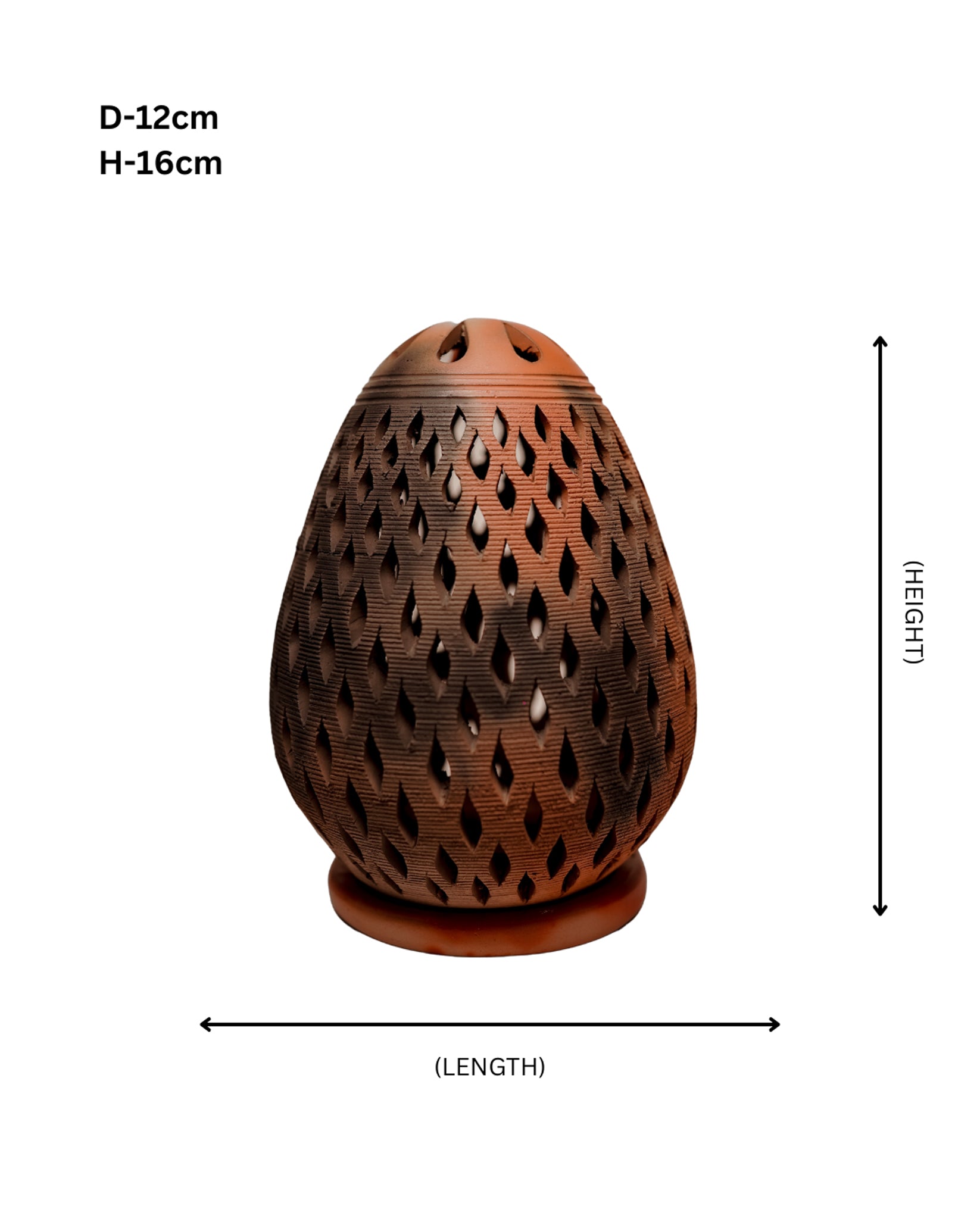 Terracotta Leaf-Cut T-Light Holder