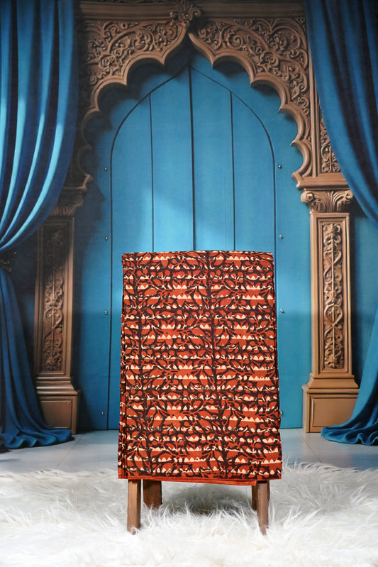 Ajrak Rust Lattice Grove Fabric
