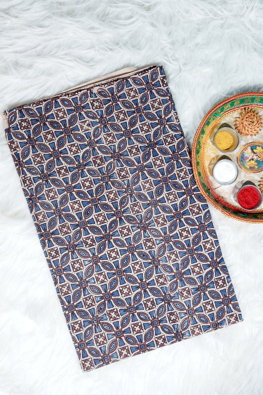 Ajrak Indigo Charm | Handcrafted Cotton Fabric