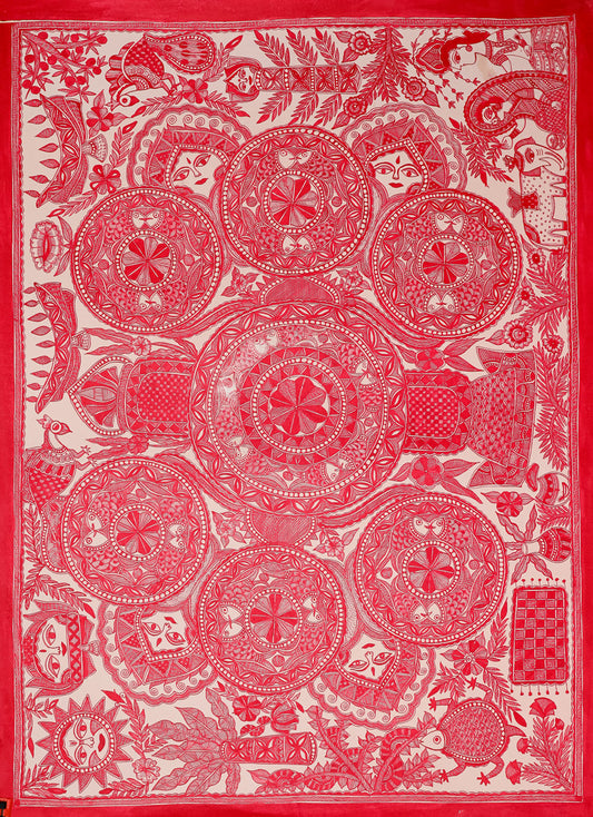 Vivaah Vachan – Promise of Togetherness Madhubani Artistic Wall Décor