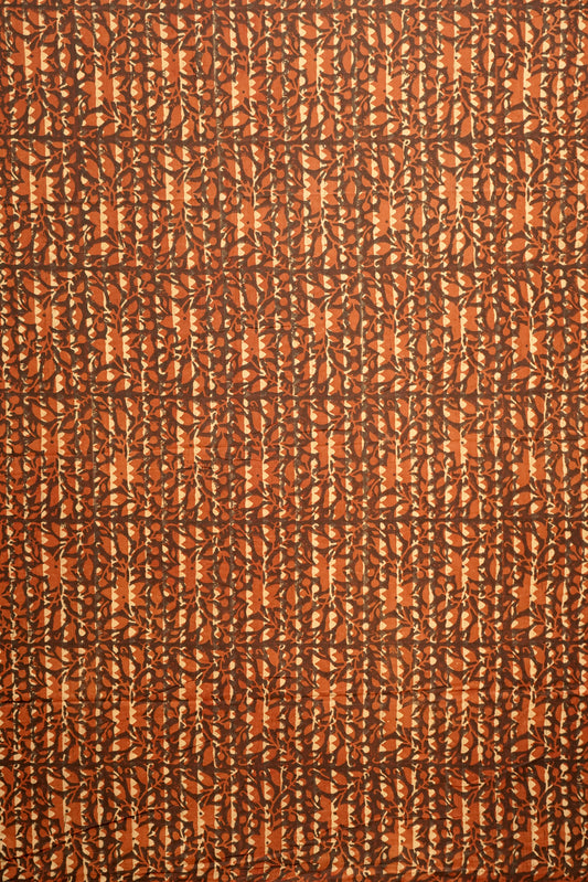 Ajrak Rust Lattice Grove Fabric