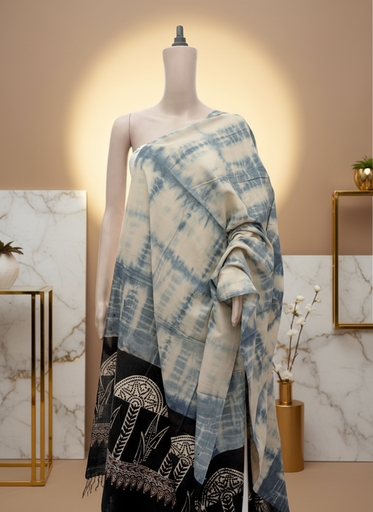 Ajrak Neel Dhara | Handwoven Dupatta