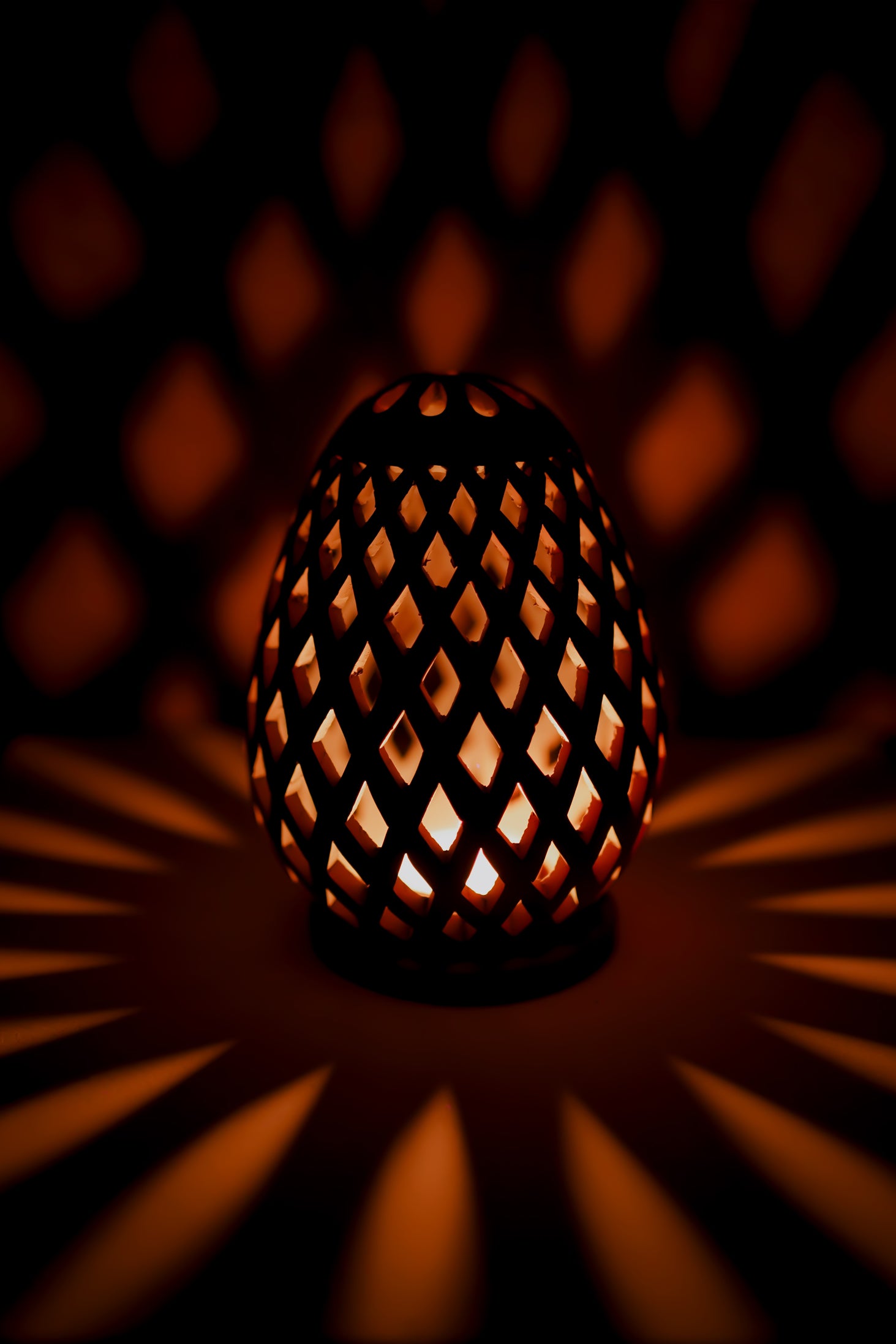 Handmade Earthen Glow T-Light – Diamond Cut Terracotta Candle Décor