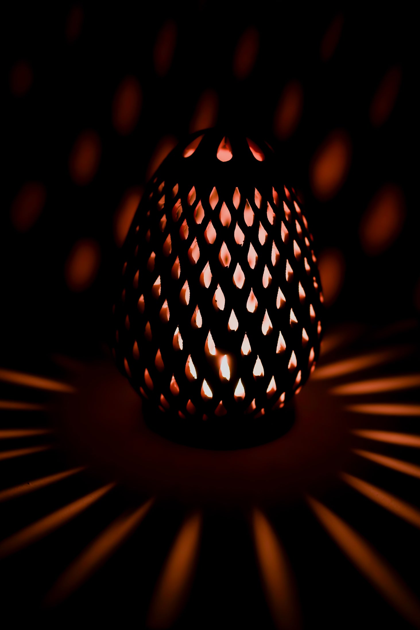 Terracotta Leaf-Cut T-Light Holder