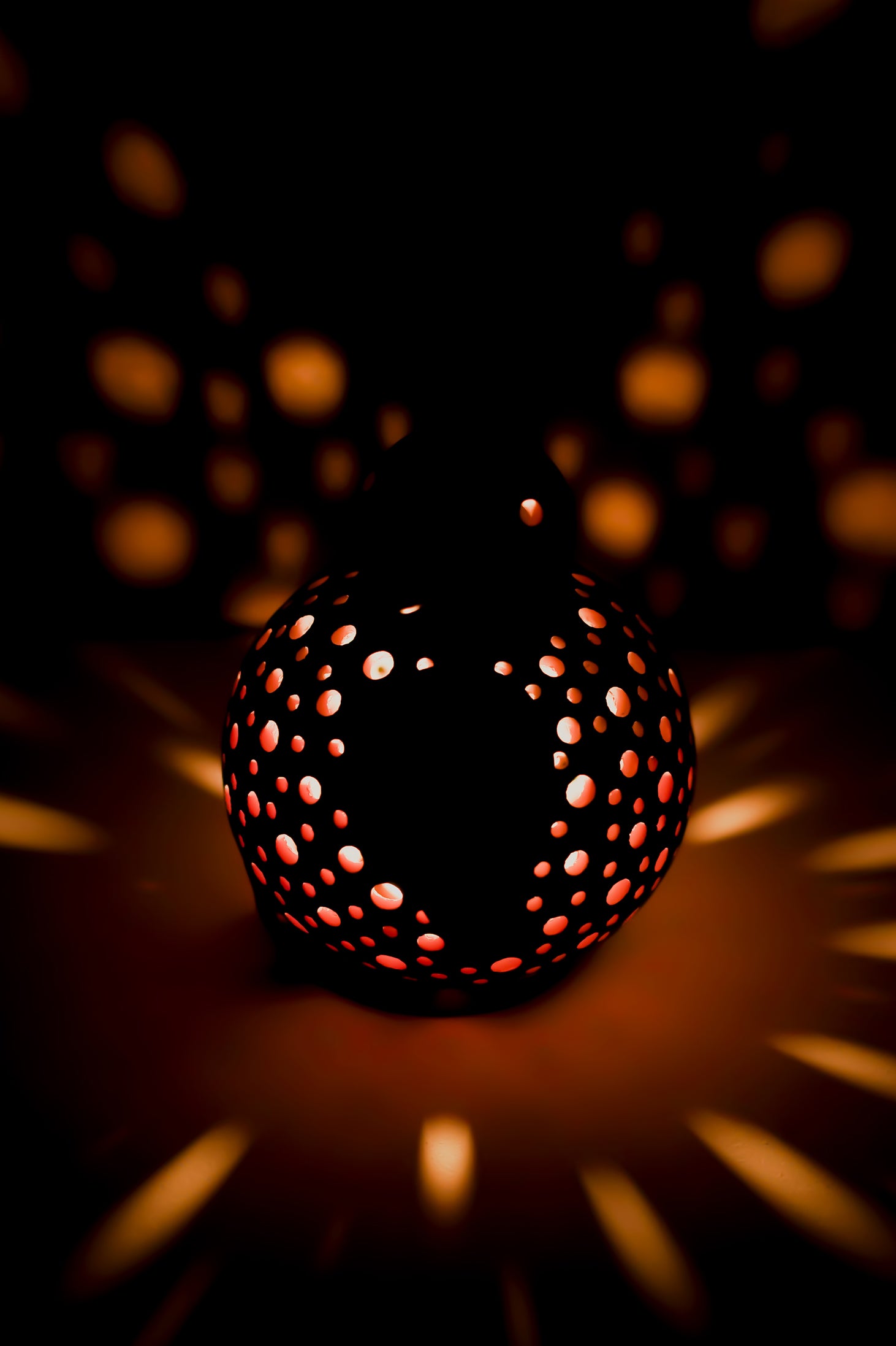 Terracotta Bird T-Light Holder (Feather & Dot Cutwork)