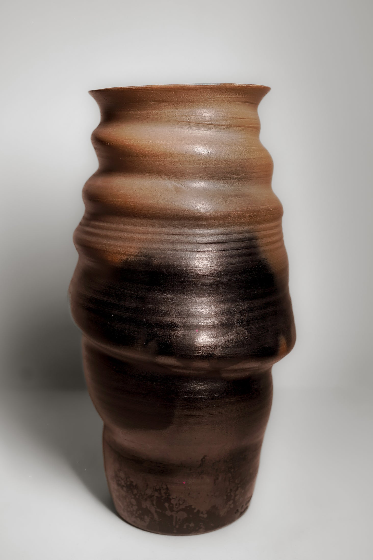Flame-Kissed Tall Terracotta Vase