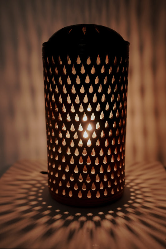 Terracotta Lamp – Teardrop Shadow Play