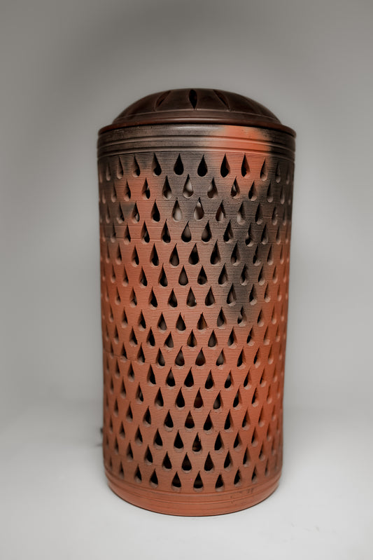 Terracotta Lamp – Teardrop Shadow Play