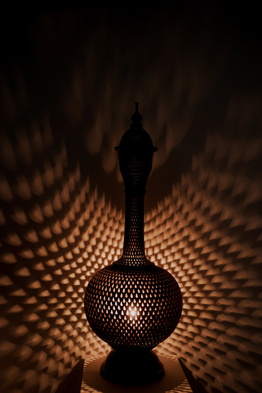Terracotta Surahi Lamp with Miniature Finial