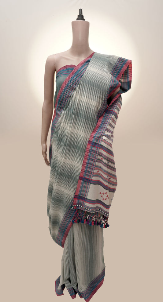 Threads of Rainbow | Pagdi Stripe Kutch Saree