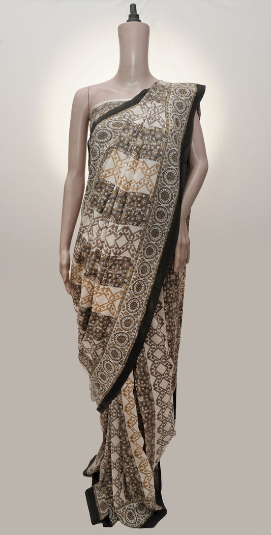 Ajrak Geometric Elegance Saree