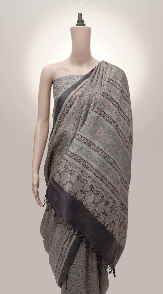 Ajrak Jaali Jharokha Saree