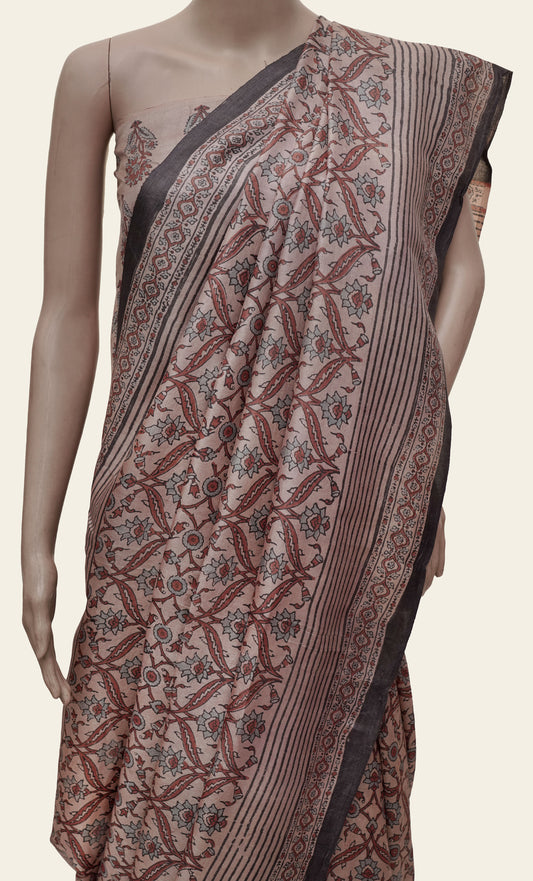 Ajrak Geometric Mandala Saree