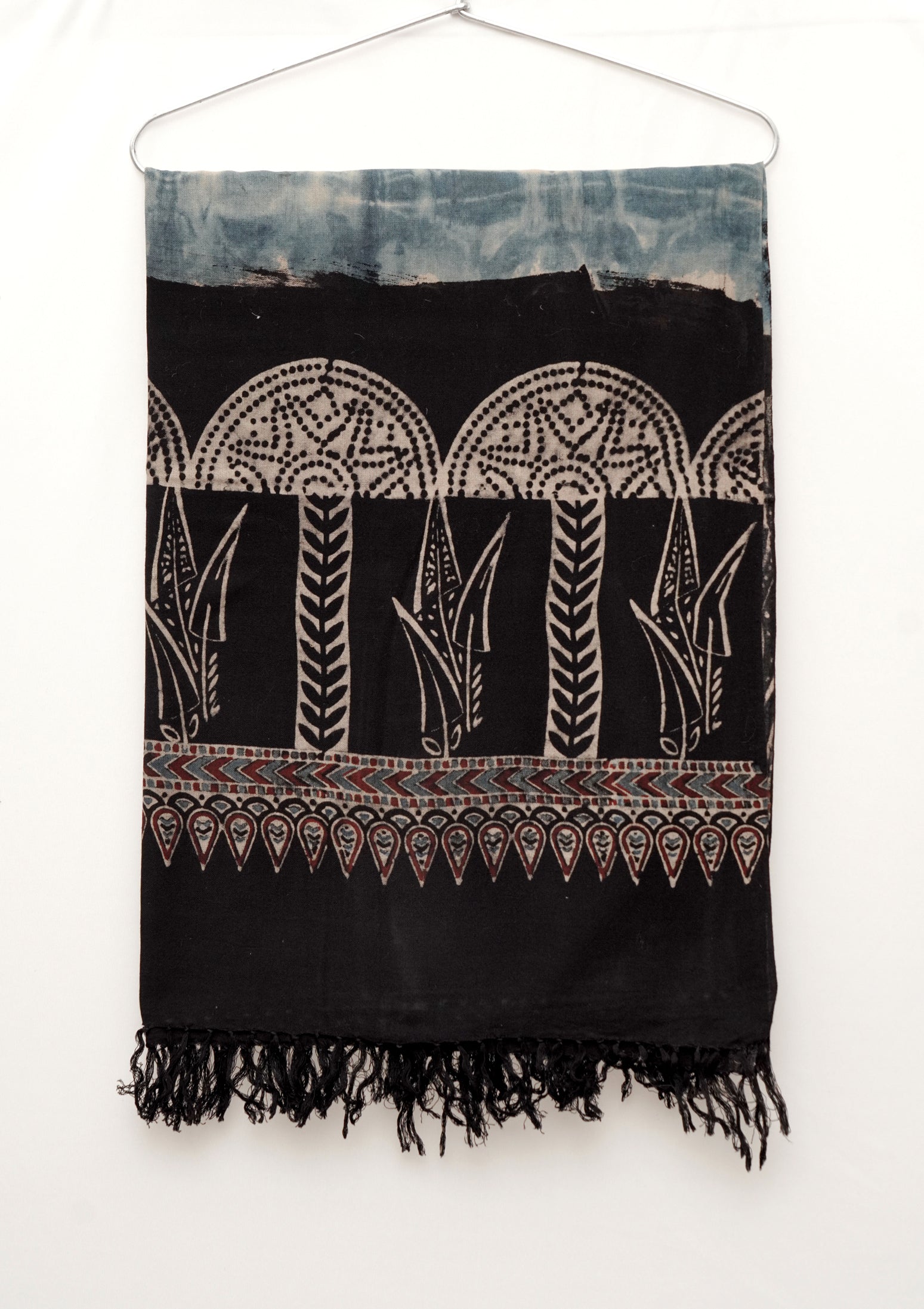 Ajrak Neel Dhara | Handwoven Dupatta