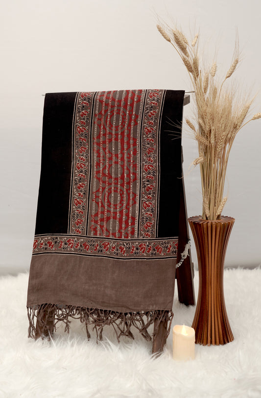 Ajrak Shyam Rekha | Handwoven Dupatta