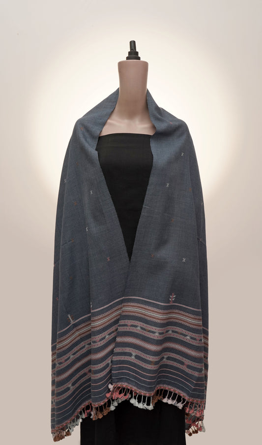 Blue Haze Jalbooti Wool Shawl