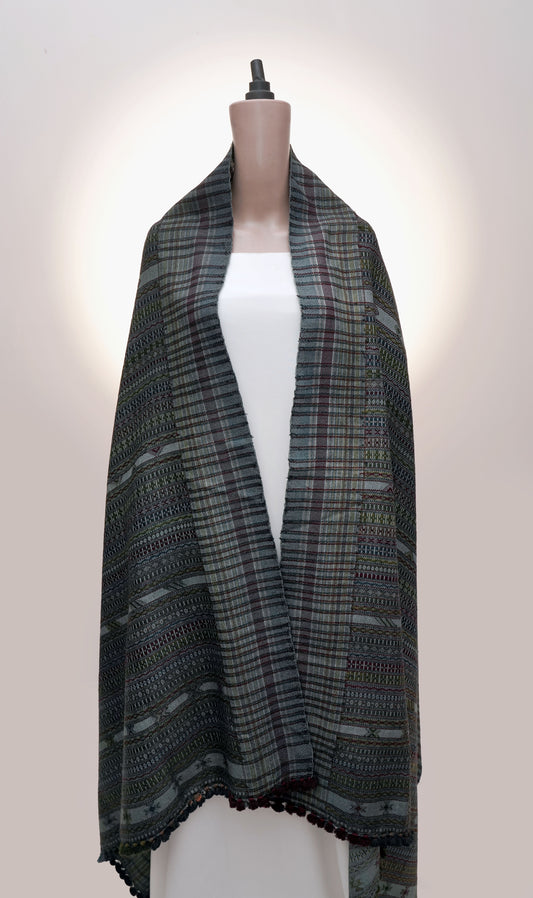 Teal Oasis Wool Shawl