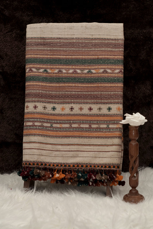 Desert Folk | Wool Handwoven Kutch Shawl
