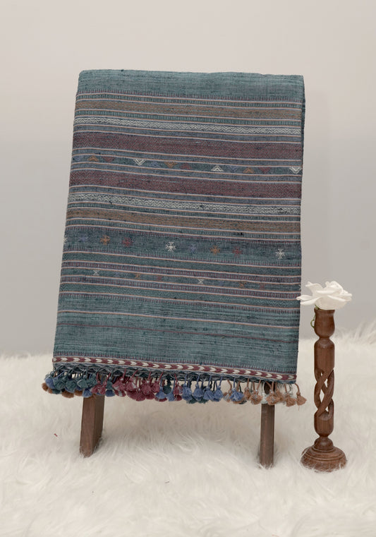 Verdant Legacy | Wool Handwoven Kutch Shawl