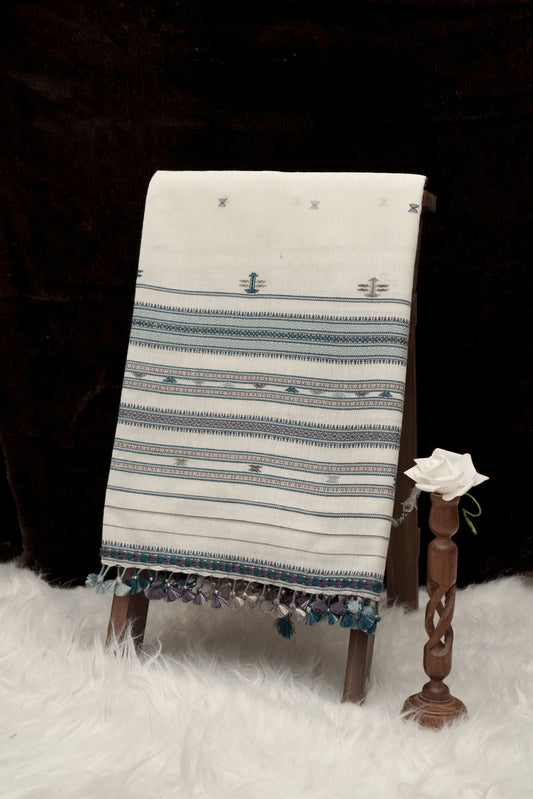 Snowfield Jalbooti | Wool Handwoven Kutch Shawl