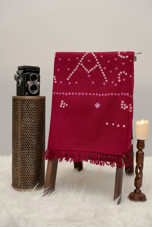 Raspberry Geometrics | Bandhani Wool Handwoven Stall