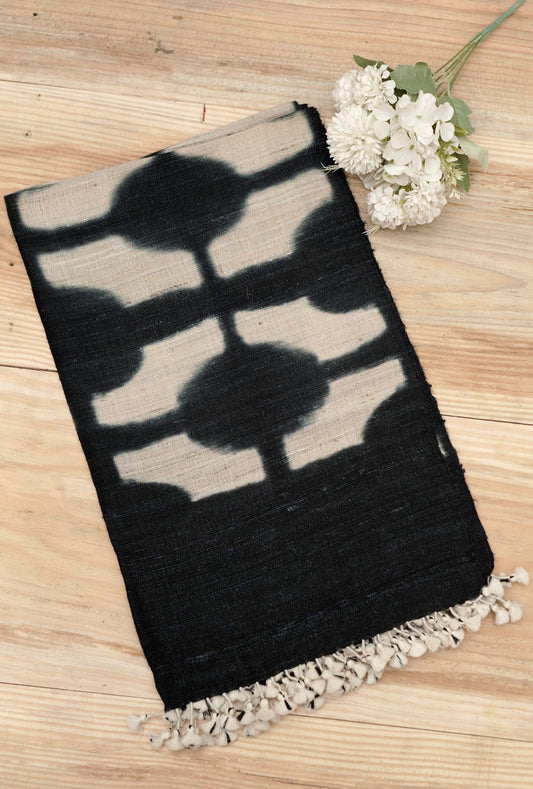 Midnight Clamp Dye | Handwoven Kutch Wool Stall