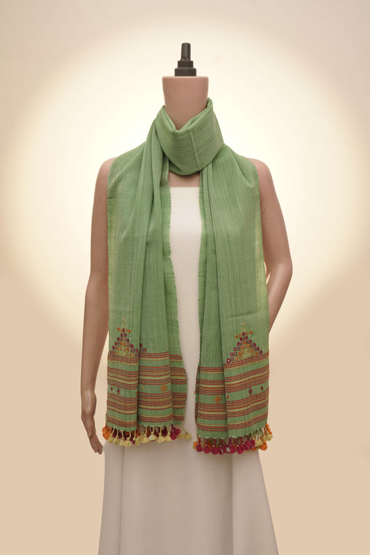 Verdant Spark Wool Mirrorwork Stall