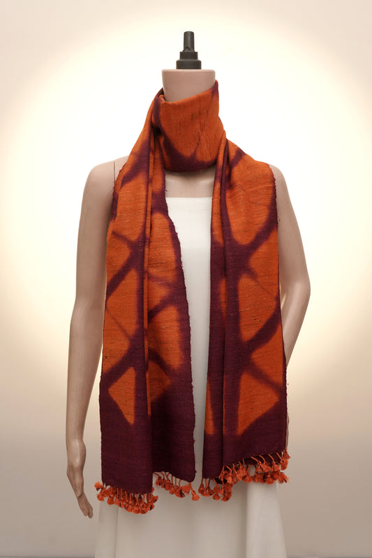 Maroon Clamp Dye Wool Stall