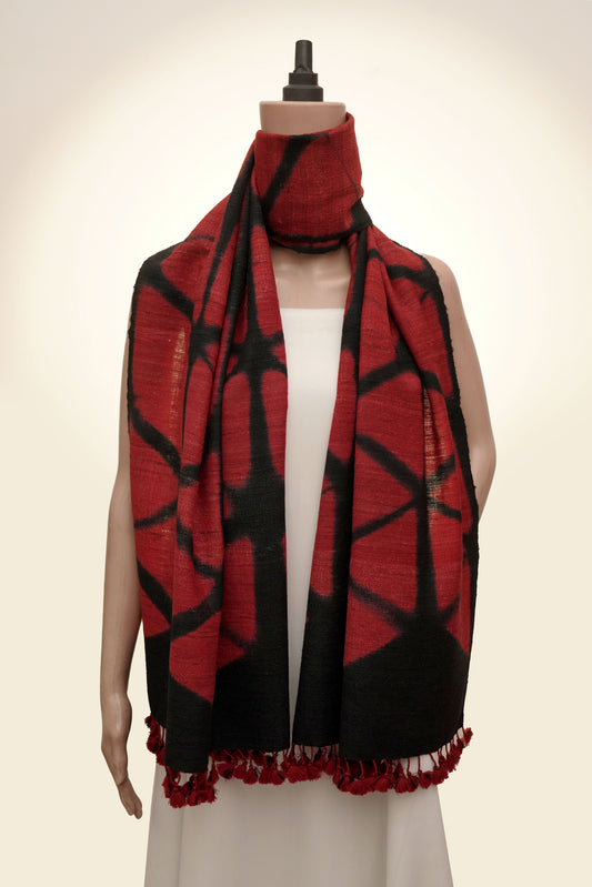 Garnet Eclipse Silk & Wool Clamp Dye Stall