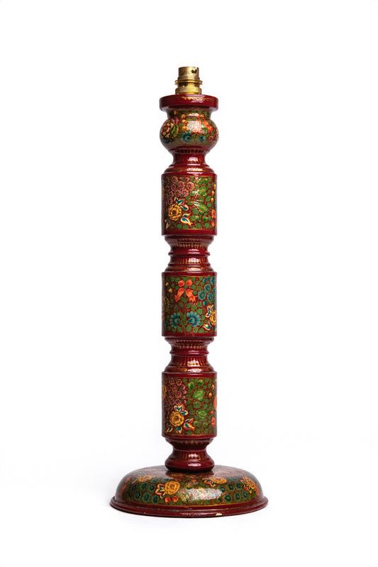 Kashmiri Crimson Blossom Lamp Base