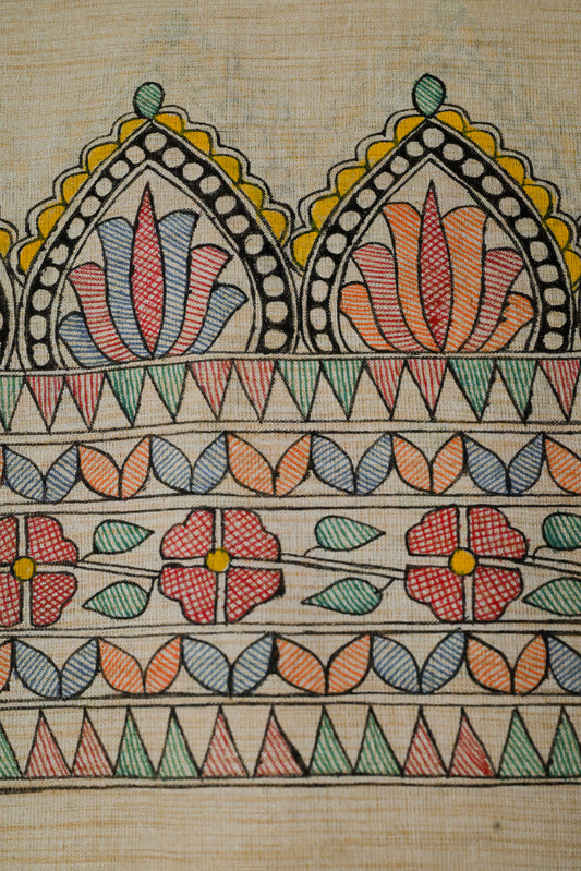 Regal Lotus Arch – Madhubani Khadi Dupatta