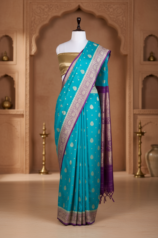 Neela Rangrez Saree