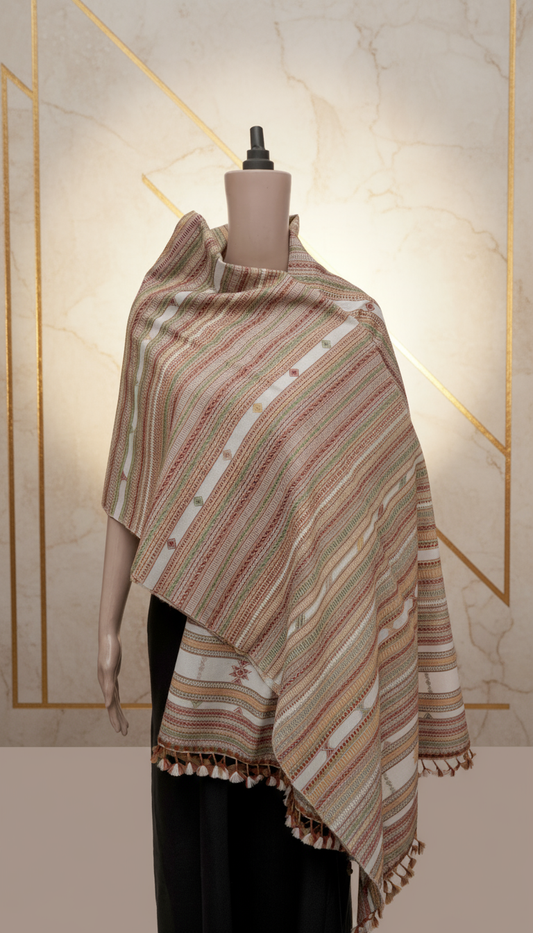 Autumn Mosaic Wool Shawl
