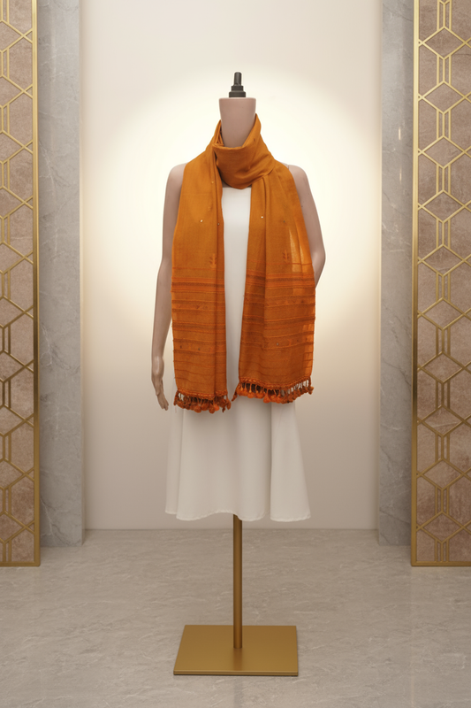 Ochre Mirrorwork Wool Stall