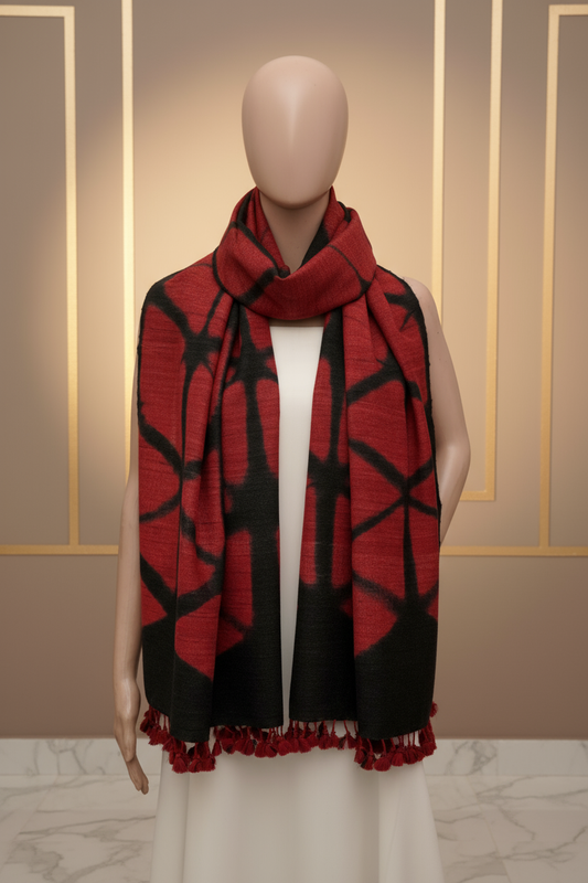 Garnet Eclipse Silk & Wool Clamp Dye Stall